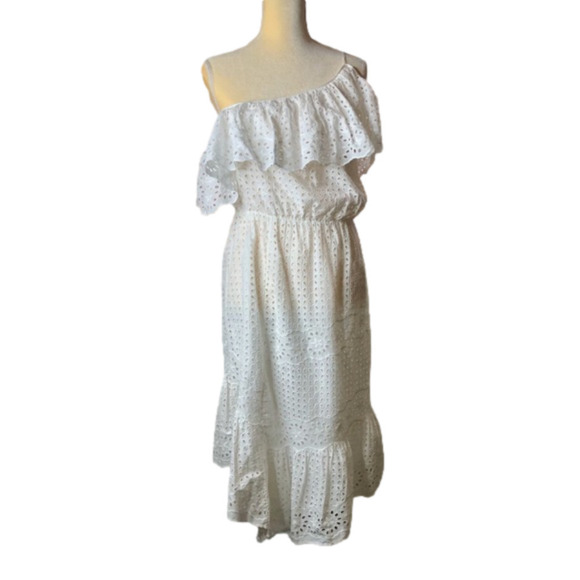 JOIE White Porcelain NWT Corynn Eyelet Dress Size Large - Picture 4 of 10